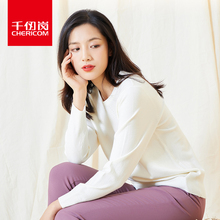 千仞岗2018秋新款针织衫女圆领套头纯色打底毛衫百搭毛衣女238018图片