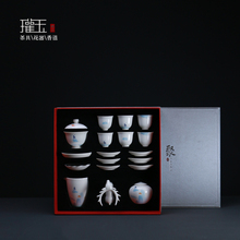 瓘玉茶具九色鹿德化白瓷功夫茶具套装家用简约陶瓷盖碗茶杯茶漏
