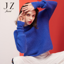 JUZUI/玖姿旗舰店女装2018冬装新款混纺针织套头毛衣女毛衫图片