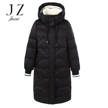 JUZUI/玖姿旗舰店2018冬装新款连帽中长款白鸭绒羽绒服外套女图片