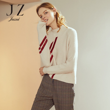 JUZUI/玖姿旗舰店2018冬装休闲慵懒风半高领混纺套头女毛衫图片
