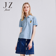 JUZUI/玖姿旗舰2018新款贴布polo衫小清新女夏T恤上衣图片