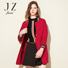 JUZUI/玖姿旗舰店冬装新款双面尼羊毛大衣圆领长袖气质外套女图片