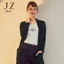 JUZUI/玖姿旗舰店2018秋装新款简约针织开衫外套女中长款外搭图片