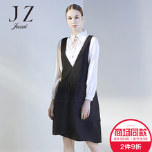 JUZUI/玖姿商场同款2018春装背带裙纯色口袋时尚连衣裙女图片