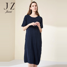 JUZUI/玖姿2018春装新款通勤短袖毛衫女毛针织连衣裙中长款图片
