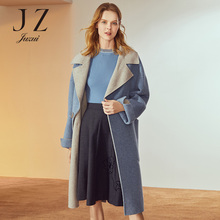 JUZUI/玖姿旗舰店2018冬装大翻领一粒扣羊毛双面呢大衣女外套图片