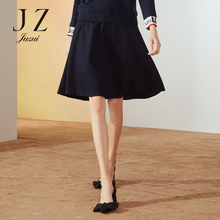 JUZUI/玖姿旗舰店2018冬装新款侧拉链羊毛毛呢半身裙a字裙女图片