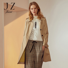 JUZUI/玖姿旗舰店单排扣腰带战壕风衣女中长款2018秋装新款图片