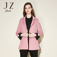 JUZUI-玖姿旗舰店2017新款翻领长袖双面尼短款羊毛大衣女图片