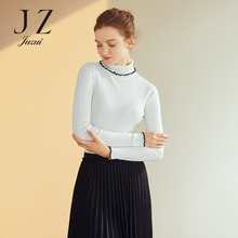 JUZUI/玖姿旗舰店2018秋装新款修身长袖高领羊毛薄针织衫女图片