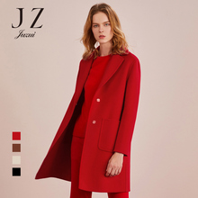 JUZUI/玖姿旗舰店2018冬装新款纯羊毛双面呢中长款毛呢外套女图片