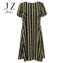 JUZUI/玖姿旗舰店女装2017冬季新款修身圆领长袖印花连衣裙女图片