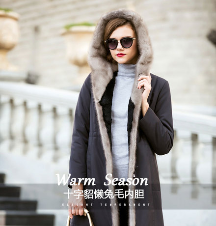 Kamozi 卡莫兹2017 韩版名媛气质狐狸毛大长款皮草外套女装商品大图