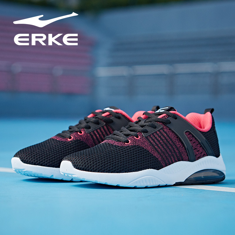 ERKE Sports Shoes Women's Shoes Air Cushion Running Shoes in Autumn and Winter Fashion Trend Versatile Non slip Women's Running Shoes