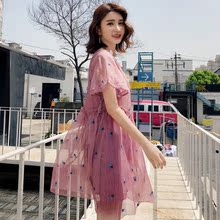 上衣蕾丝打底衫 春秋 孕妇夏季装 孕妇连衣裙中长款 时尚 韩版 2019新款