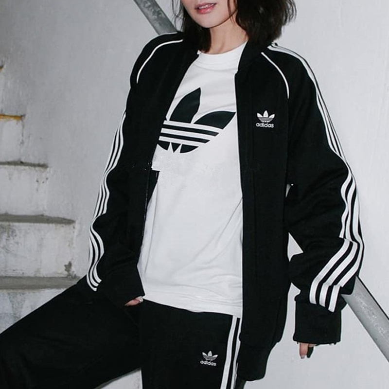 Adidas阿迪达斯三叶草外套女装2018秋季防风运动服休闲夹克CE2392