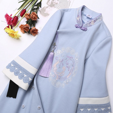 中国风女装改良旗袍唐装复古风汉服毛呢冬装外套大衣延禧攻略服装图片