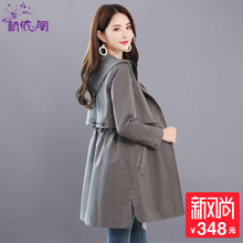 风衣女中长款2018秋装新款韩版修身连帽女装春秋潮小个子休闲外套图片