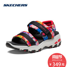 Skechers斯凯奇女士魔术贴凉鞋 时尚印花D'lites厚底休闲鞋31516