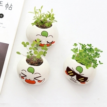 可爱卡通表情创意豆包迷你绿色植物盆栽家居办公室桌面盆景小植栽