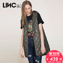 LINC金羽杰秋装新款时尚连帽A型绗缝轻薄羽绒马甲女外套7360553图片