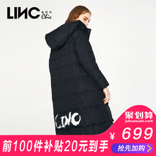 LINC/金羽杰印花羽绒服女长款街头风冬季新款直筒连帽外套7450952图片
