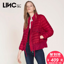 LINC/金羽杰秋冬新款下摆花边轻薄羽绒服女短款外套潮7370765图片
