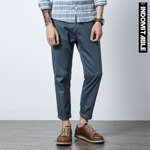 IDTB黑色休闲裤男九分裤