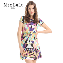 Max LuLu夏款印花腰带大码中老年妈妈装遮肚收腰显瘦连衣裙女图片