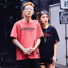 FNNKA新款夏装潮牌体恤韩范宽松百搭字母刺绣T恤男女简约情侣短袖