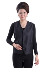 背心宽松大码 老人外套无袖 女装 尖角坎肩奶奶装 中老年马甲春夏薄款