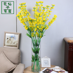 餐桌装饰花油菜花单枝小黄花假花仿真花客厅茶几摆件落地花艺