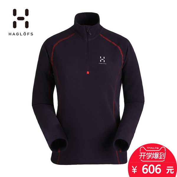 HAGLOFS/火柴棍 女款简约透气舒适保暖轻量半拉链抓绒衣 603393