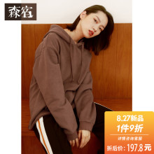森宿Y秋装超火2018新款纯色原宿风长袖女连帽慵懒风薄款卫衣女图片