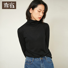 森宿Y纯色高领打底针织衫女秋装2018新款ins宽松长袖套头百搭上衣图片