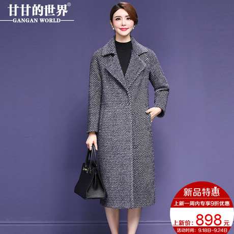 【温暖卡苏绒】甘甘的世界2018秋冬新款修身中长款大衣中年女装商品大图