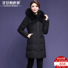 【90%白鸭绒 貉子毛领】显瘦中长款羽绒服女甘甘的世界新款防风暖图片