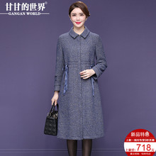 【25%羊毛】甘甘的世界2018秋冬新款毛呢外套女中年大码妈妈装图片