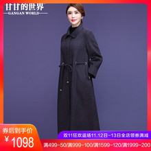 【全羊毛】甘甘的世界秋冬新款修身显瘦娃娃领双面呢大衣女中长款图片