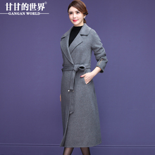【 10%羊驼毛 90%羊毛】甘甘的世界2018秋冬新款双面呢大衣女长款图片
