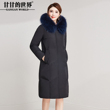 【90%白鸭绒 貉子毛领】过膝长款羽绒服女甘甘的世界冬季新款防风图片