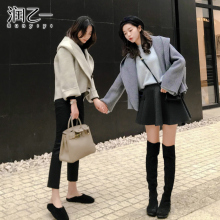 10.22号10点上新/润乙一2018秋冬新款双面尼外套图片