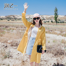 润乙一中长款外套韩版春秋季外套女港风小个子风衣女上衣图片