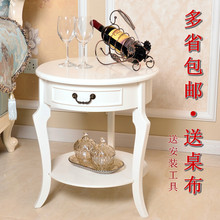 欧式小户型茶几简约现代客厅沙发边几圆桌美式多功能阳台茶桌创意