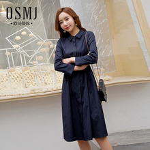 韩版 J19AW1772 女装 时尚 风衣气质中长款 修身 欧诗曼锦2019春季新品