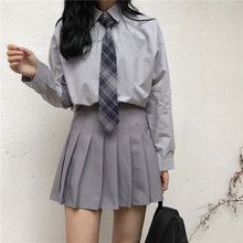高腰半身裙怪味少女套装 女学生 衬衫 新款 学院风领带长袖 韩版 秋装