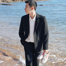 2018秋季新款气质纯色小西装男士休闲西服上衣修身韩版外套潮衣服