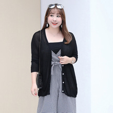 雪儿家胖MM服饰2018夏季新款 甜美针织开衫 外套韩版 200斤 女装 大码