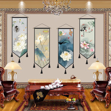 饰画背景墙挂布餐厅挂旗玄关挂毯壁毯 现代中式布艺挂画卧室书房装